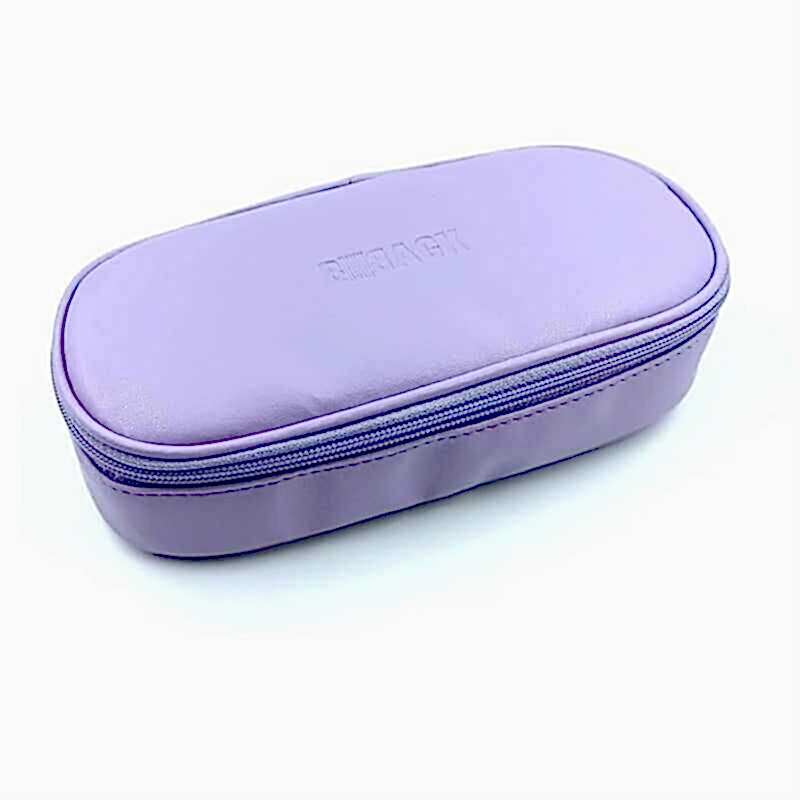 B Back Suni Deri Oval Kalemlik Lila