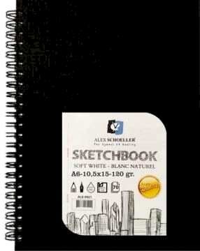 Alex Sert Kapak Spiralli Siyah Eskiz A6 120 Gr 70 Yaprak Alx-9995