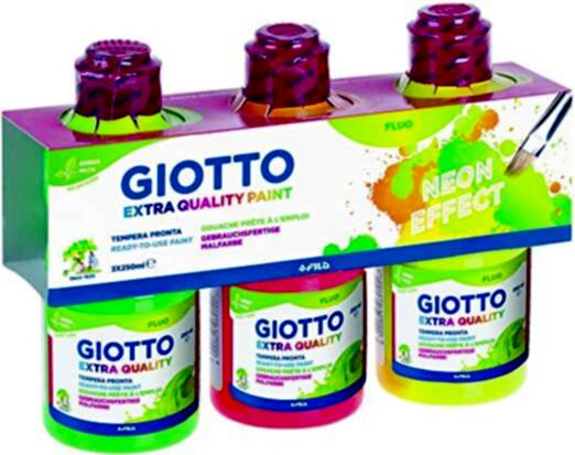 Giotto Pack 3x250 Ml Extra Quality Fluo Paint