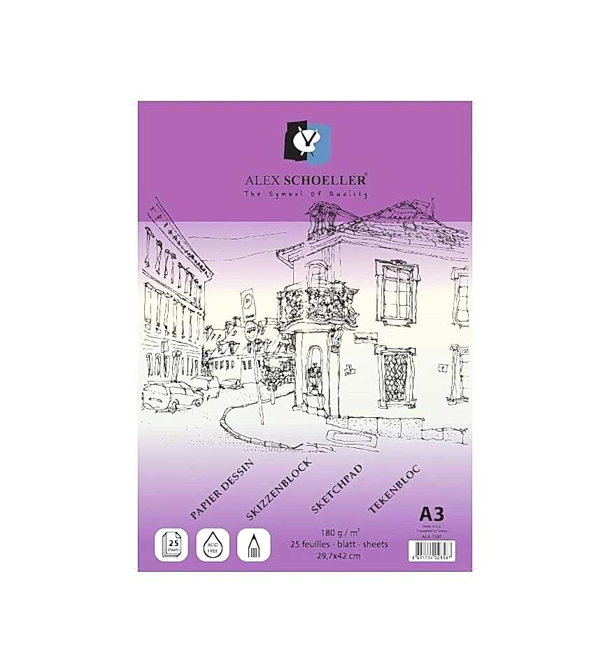 Alex Eskiz Blok Yapışkanlı A3 180 Gr 25 Li Alx-1587