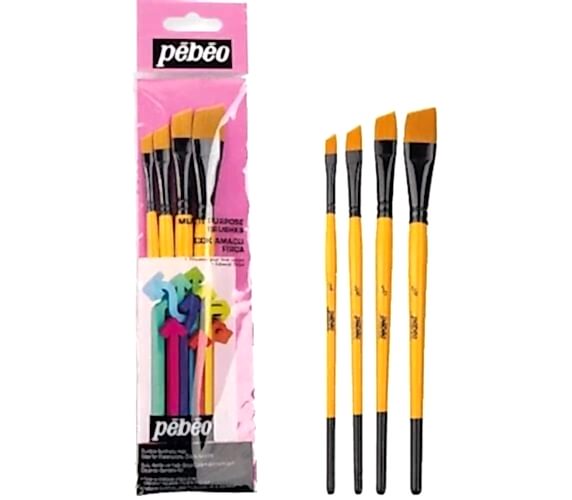 Pebeo 4'Lü Fırça Seti - Angular No: 1/4 3/8 1/2 5/8