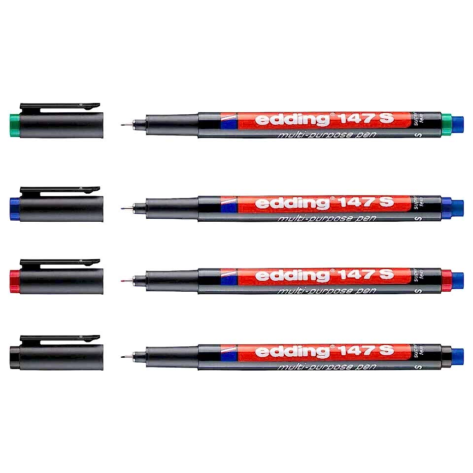 Edding Asetat Kalemi Silgili  E-147S 4 Lü Poşet