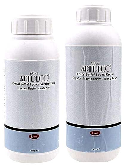 Artdeco Kristal Şeffaf Epoksi Reçine 1000 Ml+ 500 Ml Sertleştirici