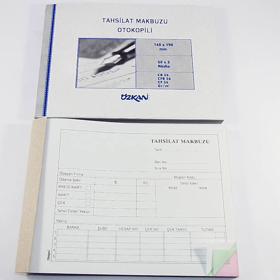 Özkan Tahsilat Makbuzu 50x3 Otokopili