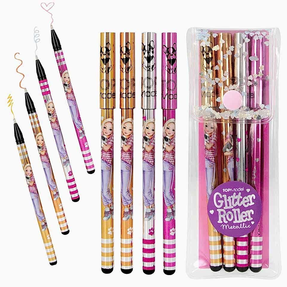 Top Model Glitter Gel Metallic Pen Set