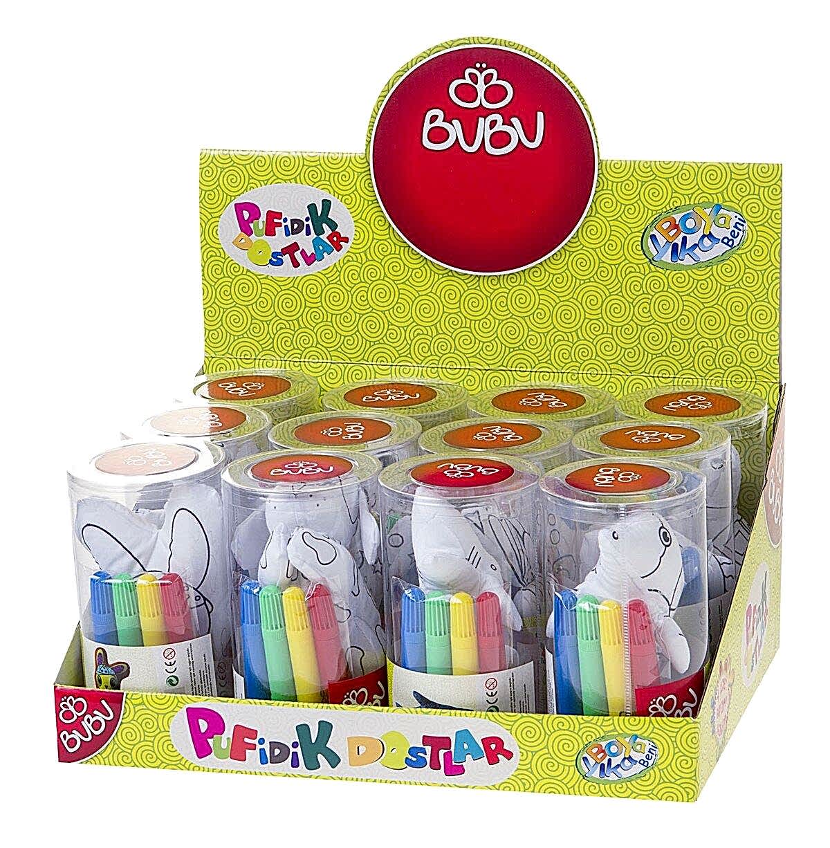 Bu-Bu Pufidik Dostlar+4 Adet Boyama Kalemi Pvc Kutu