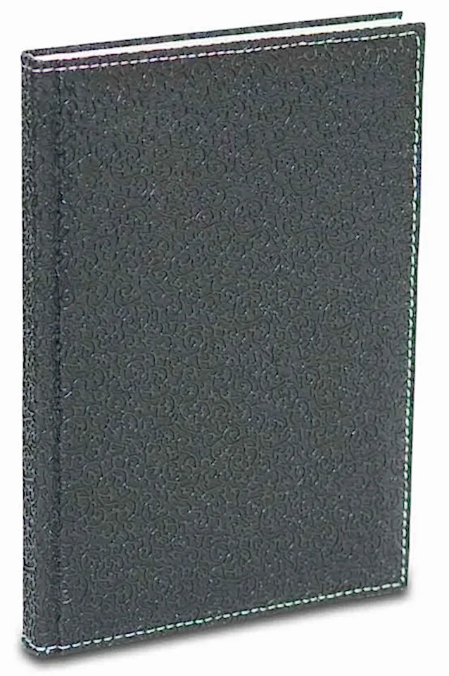 2K Deri Kapak Defter Ajanda Tarihsiz Kareli 5002 Siyah 20x28 Cm