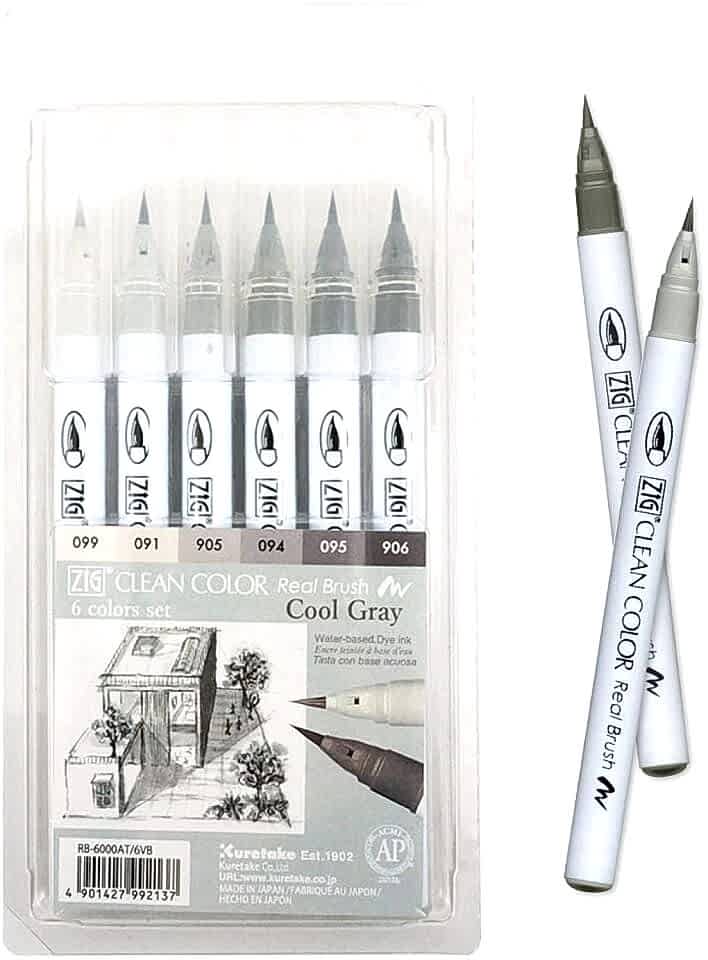 Zig Clean Color Real Brush Rb-6000At / 6Vb 6 Lı Cool Gray