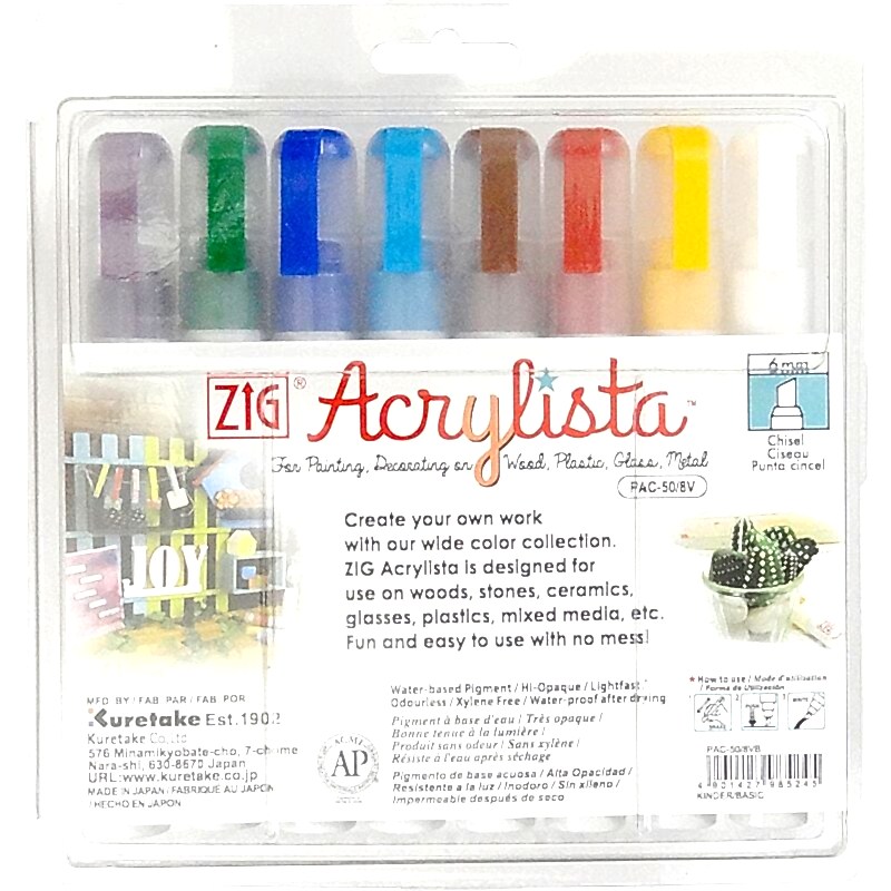 Zig Acrylista Markör Kesik Uç Pac-50/8Vb 8 Li Kinder/Basic