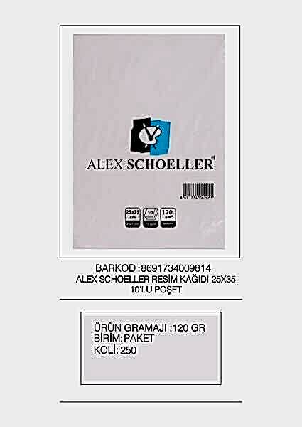 Alex Resim Kağıdı 25x35 Cm 120 Gr 10 Lu Poşet