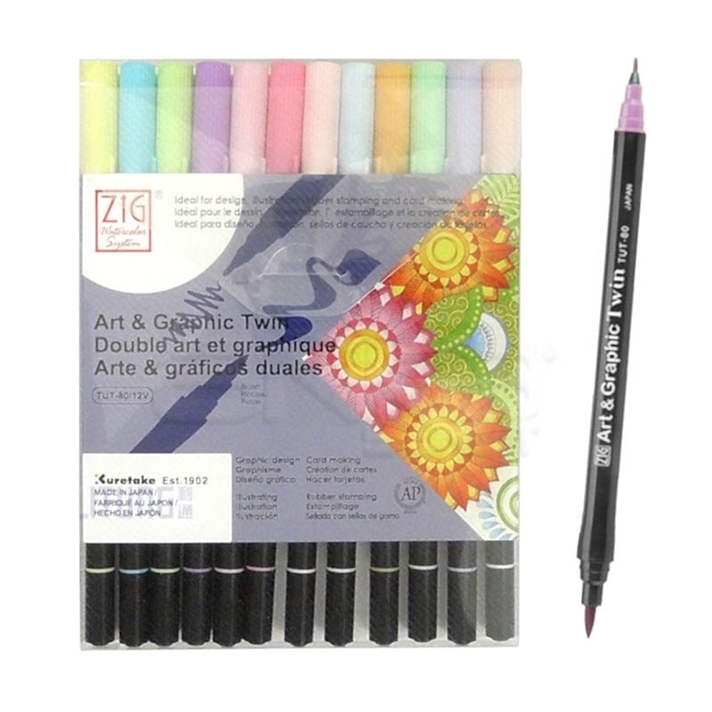Zig Art & Graphic Twin Tut-80 / 12Vpa 12 Li Pastel