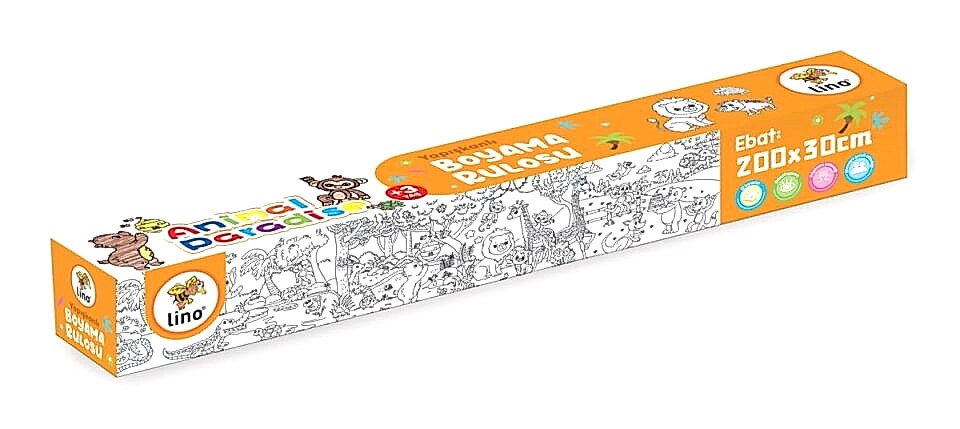 Lino Yapışkanlı Boyama Rulosu Animal Paradıse 200x30 Cm&nbsp;&nbsp;&nbsp;&nbsp;