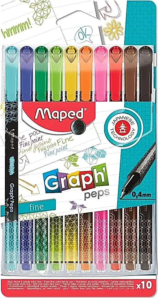 Maped Fine Point Graph Peps X10 Pouch