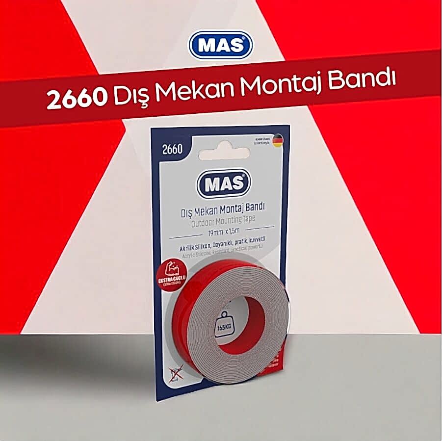 Mas Montaj Bandı Dış Mekan Akrilik Silikon 19 Mm x 1,5 Mm