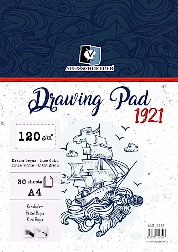 Alex Spiralli Drawing Pad A4 120 Gr 30 Lu Alx-0557