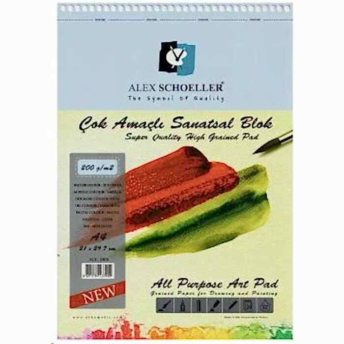Alex Çok Amaçlı Resim Defteri A4 200 Gr 20 Li Alx-3909