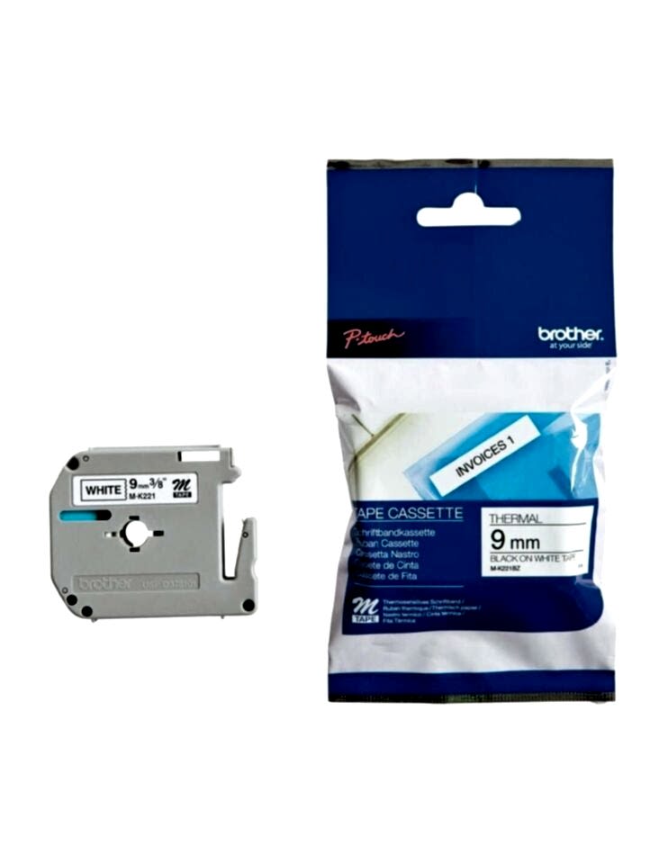 Brother M-Tape 9 Mm Beyaz Üzerine Siyah