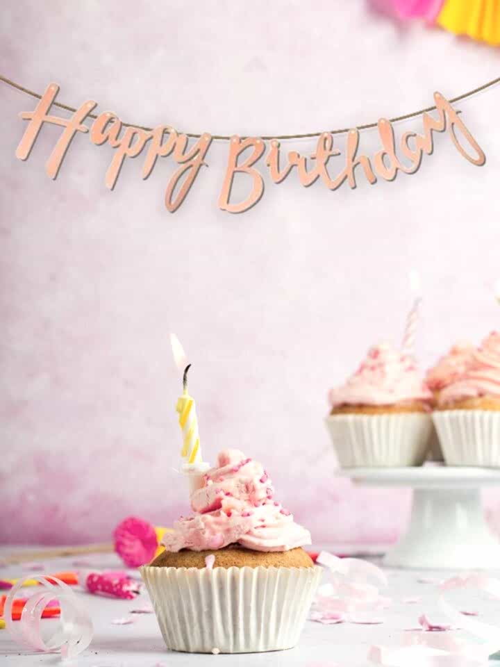 Astaş Happy Birthday Kaligrafi Banner Rose