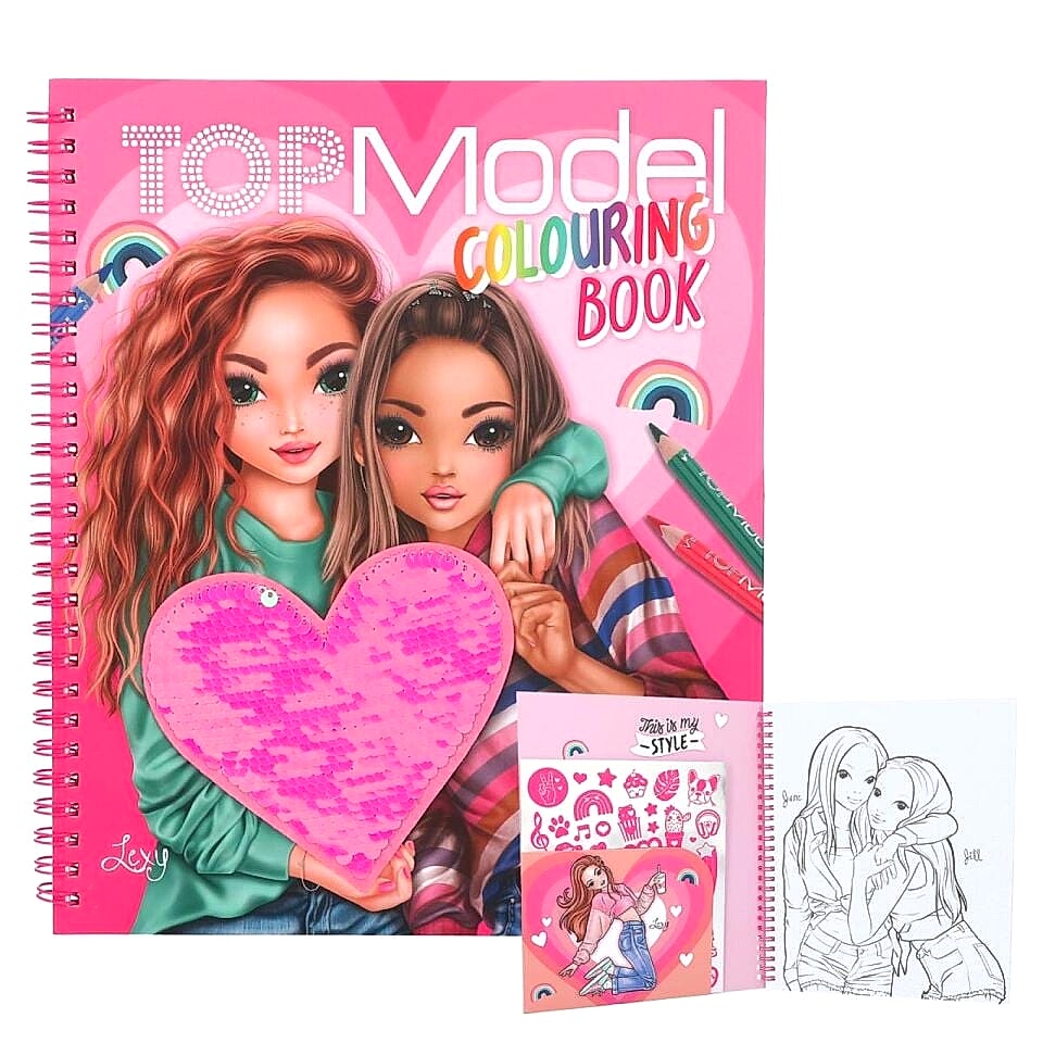 Top Model Colouring Book With Reversible Sequins