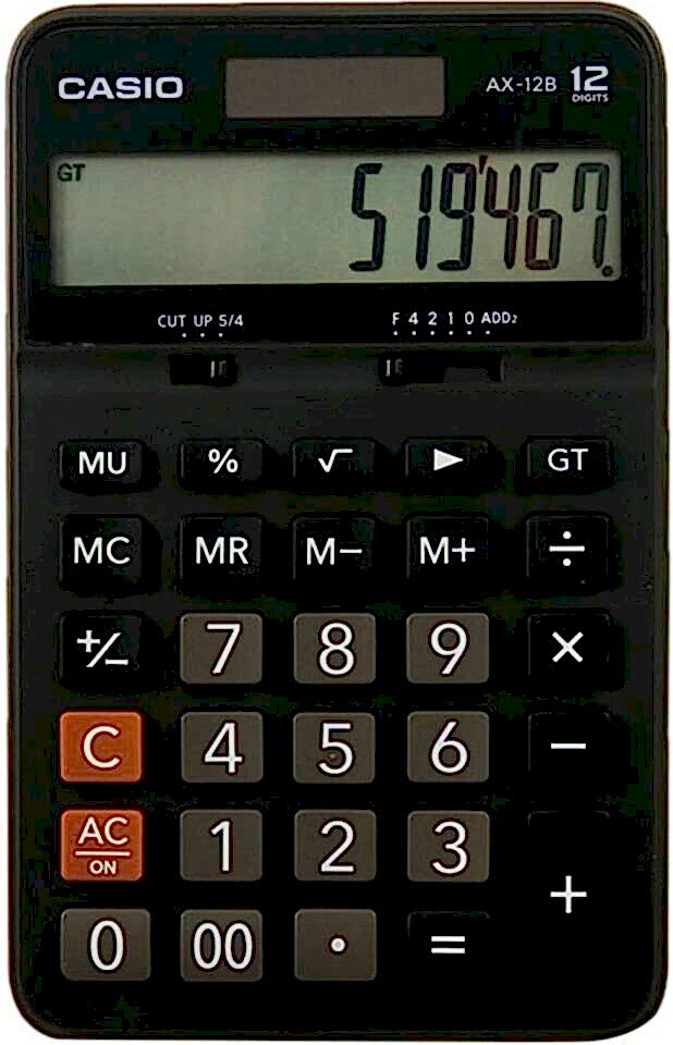 Casio Hesap Makinesi Masaüstü Ax-12B 12 Hane