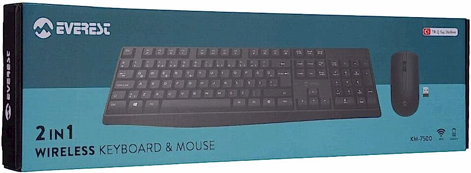Everest KM-7500 Siyah Kablosuz Q Multimedia Klavye+ Mouse Set