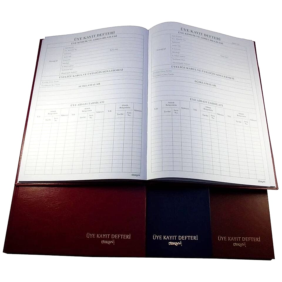 Özkan Üye Kayıt Defteri Ciltli 96 Yaprak