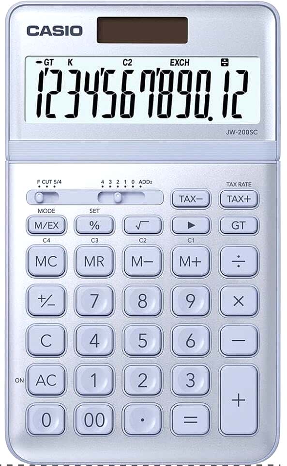 Casio Hesap Makinesi Masaüstü Jw-200Sc-Bu Mavi 12 Hane