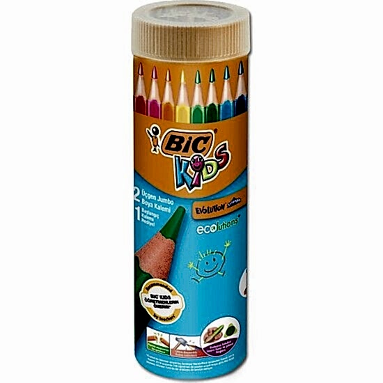 Bic Evolution Üçgen Jumbo Kuru Boya Kalemi 12+1 Li Metal Tüp