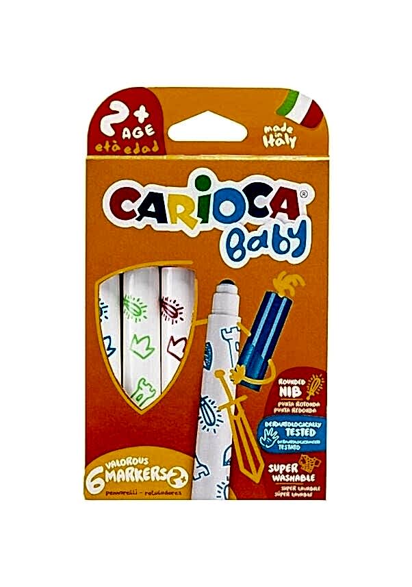 Carioca Jumbo Bebek Süper Yıkanabilir Keçeli Boya Kalemi 6 Lı +2 Yaş