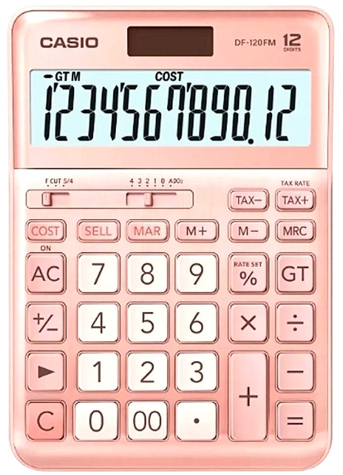 Casio Hesap Makinesi Masaüstü Df-120Fm-Pk-W-Dp 12 Hane