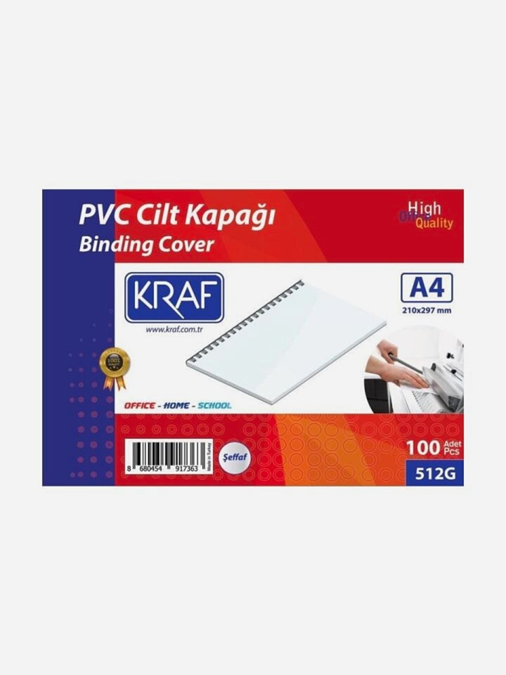 Kraf Cilt Kapağı A4 160 Micron 10 Lu Şeffaf 512G