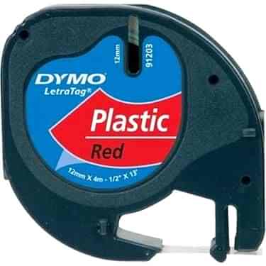 Dymo Letra Tag Plastik Şerit 12 Mm X 4 Mt Kırmızı
