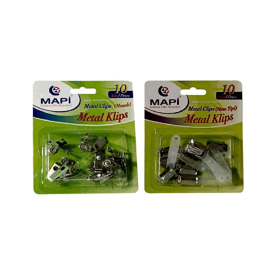 Mapi Kart Klips Maşalı Metal 10 Adet