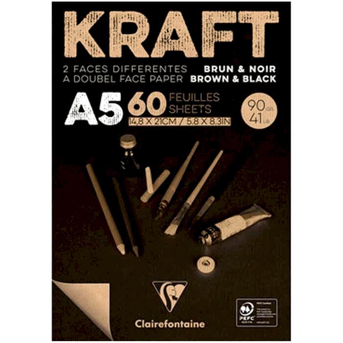 Clairefontaine Kraft A5 90 Gr 60 Yaprak Kısa Kenarı Yapışkanlı