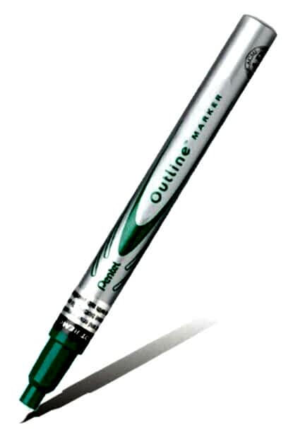 Pentel Kontürlü Markör Yeşil