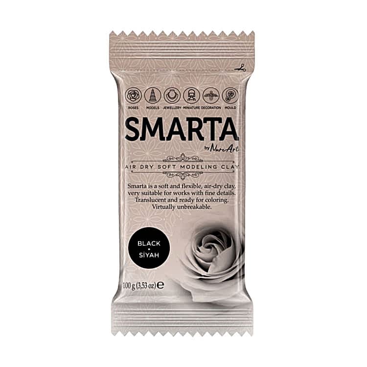 Nureart Smarta Havayla Kuruyan Modelleme Hamuru Siyah 100 Gr