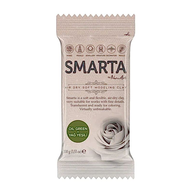 Nureart Smarta Havayla Kuruyan Modelleme Hamuru Yağ Yeşili 100 Gr