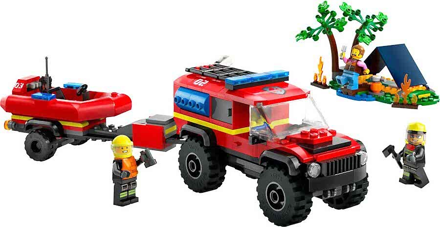 Lego 4x4 Kurtarma Botlu İtfaiye Kamyonu&nbsp;