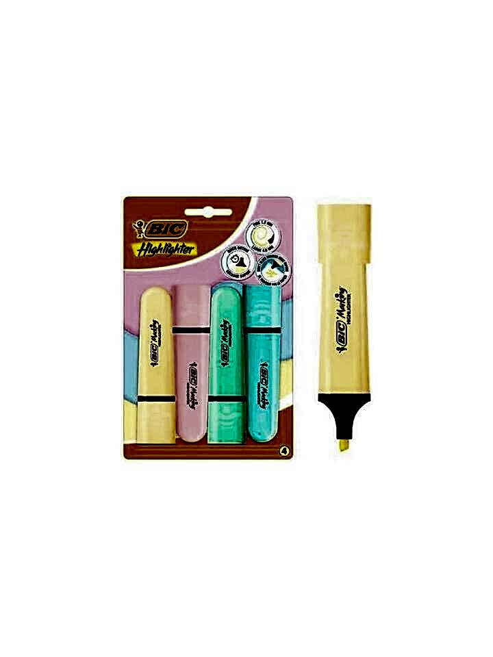 Bic Marking Flat Higlighter 4 Lü Blister Pastel Ka