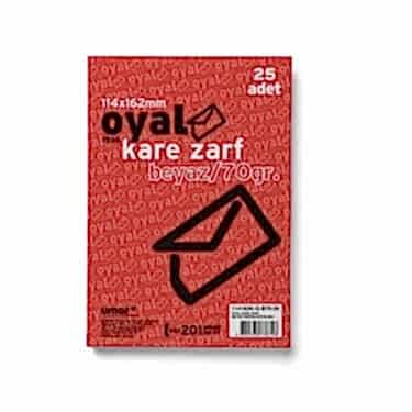 Oyal Kare Zarf 11x16 Beyaz 70 Gr Glorya 25 Li