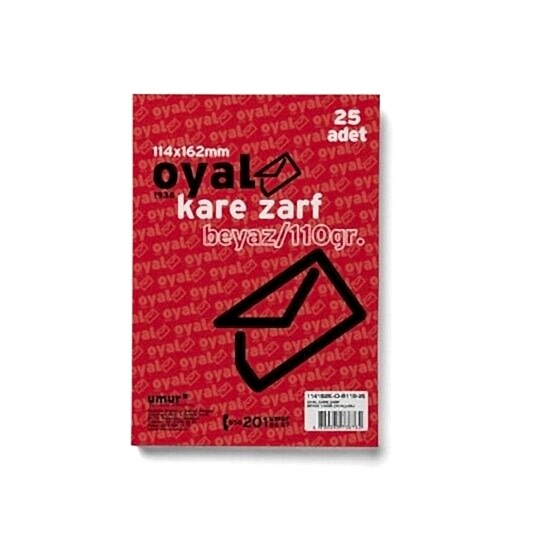 Oyal Kare Zarf 11x16 Beyaz 110 Gr 25 Li