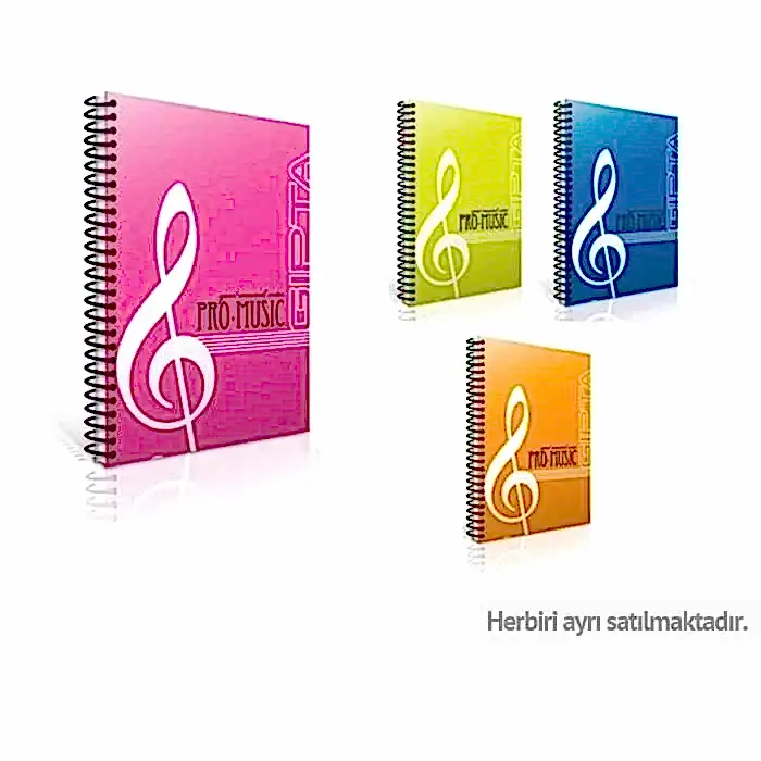 Gıpta Spiralli Pp Kapak Müzik Defter A4 60 Yp Sol Anahtarsız