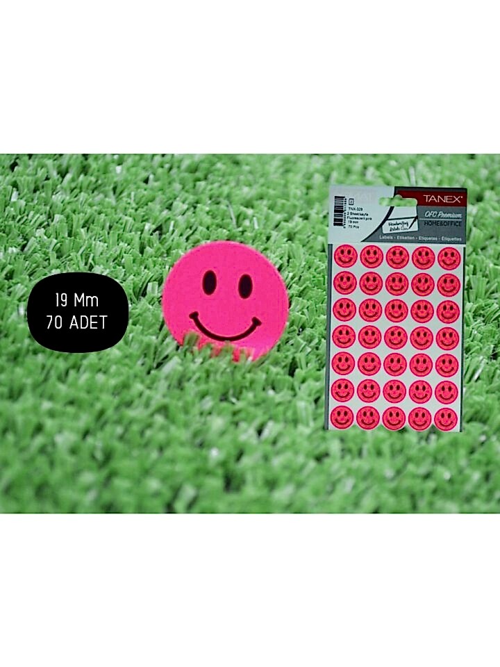Tanex Tnx-329 19 Mm Flo Pembe Gülen Yüz Etiket