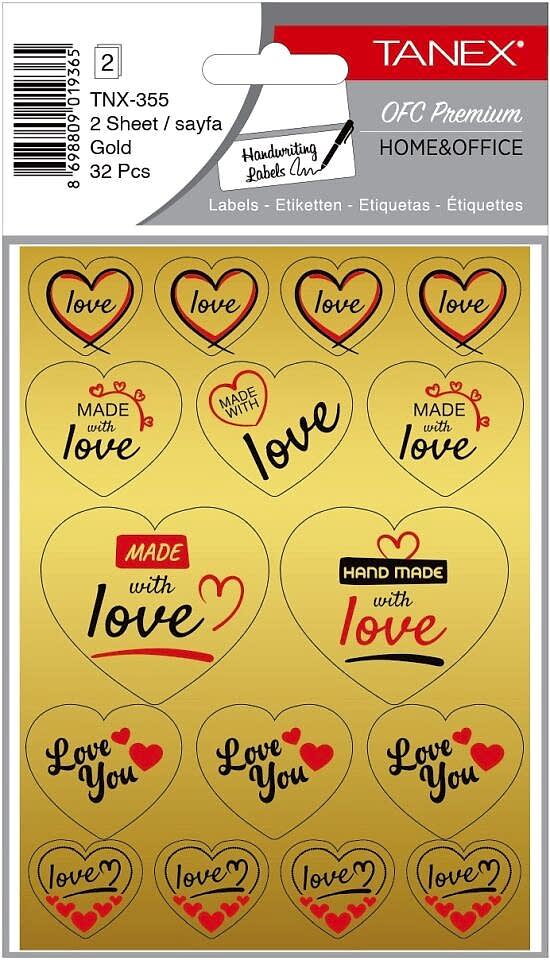 Tanex Tnx-355 Gold Kalp Etiket