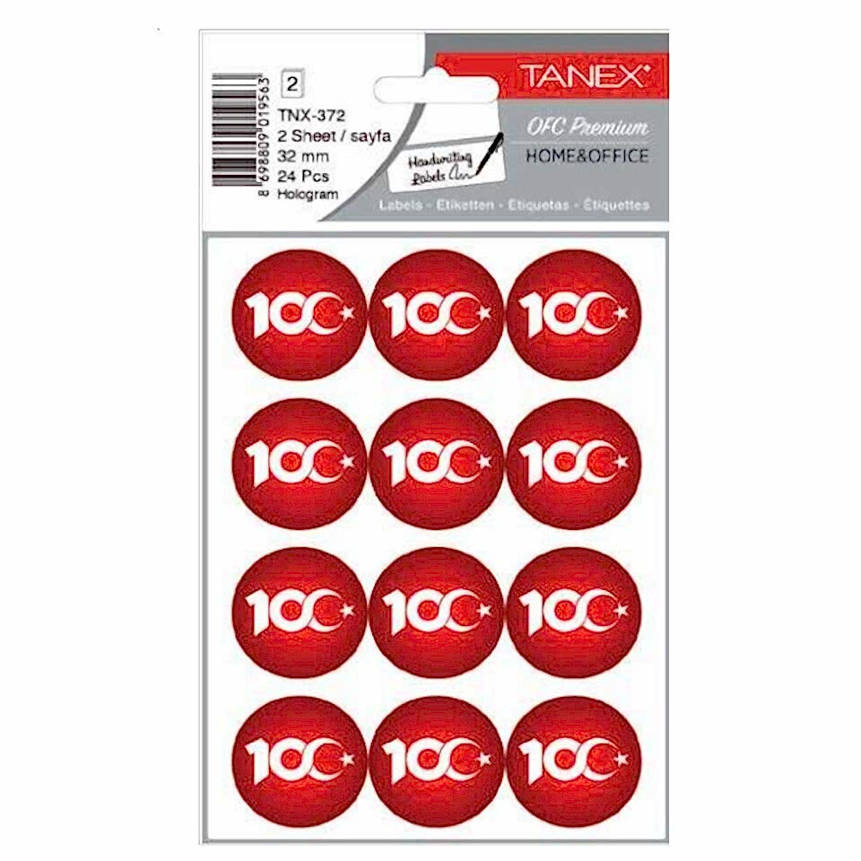 Tanex Tnx-372 32 Mm 100. Yıl Logolu Hologram Etikei