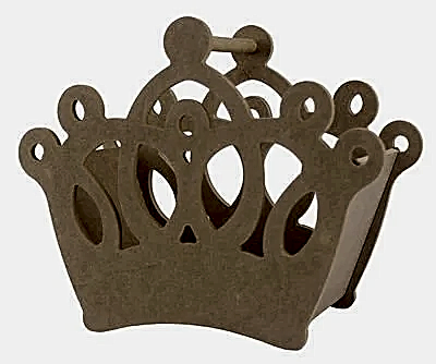 Okutan Ahşap Prenses Taçlı Kutu Obje