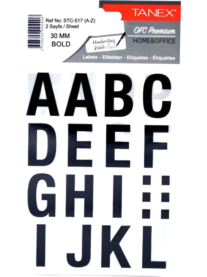Tanex Stc51702 Stc-517 Harf Etiketi 30 Mm Bold
