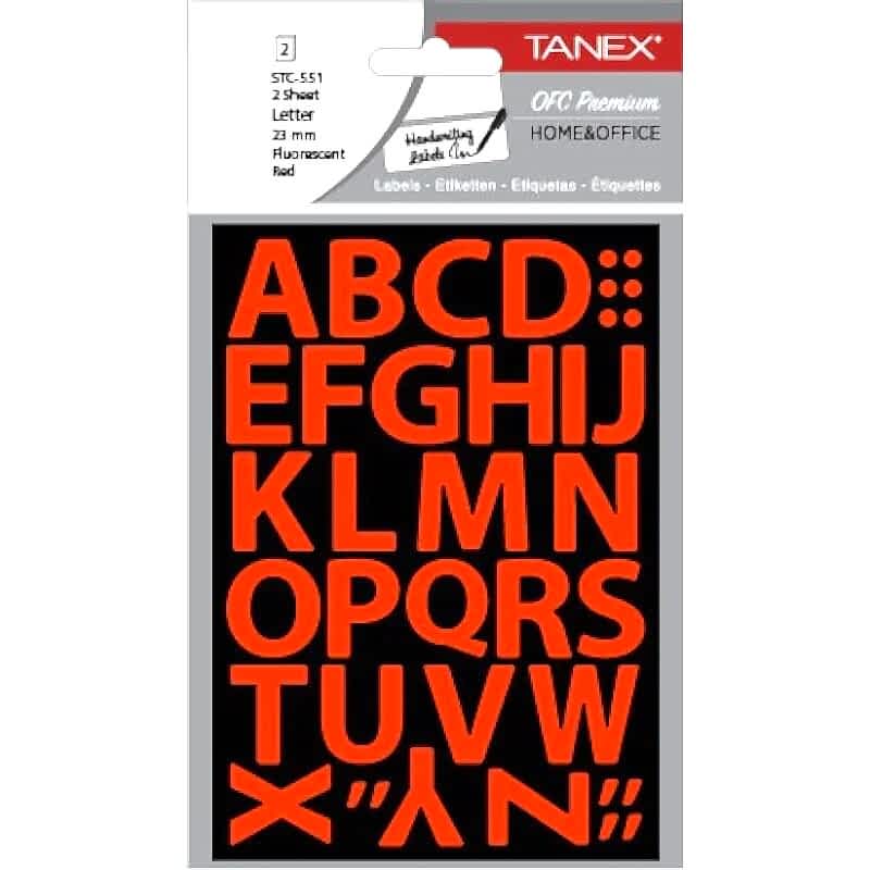 Tanex Stc-551 23 Mm Flo Kırmızı Harf Etiketi
