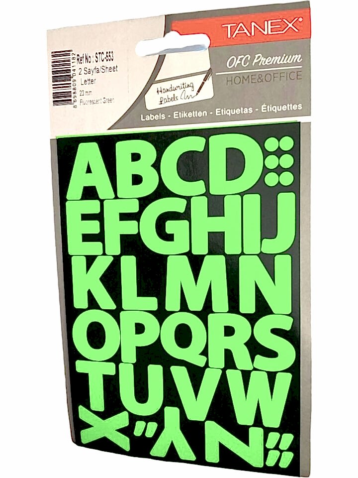 Tanex Stc-553 23 Mm Flo Yeşil Harf Etiketi