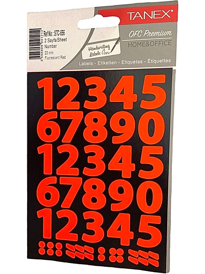 Tanex Stc-556 23 Mm Flo Kırmızı Rakam Etiketi